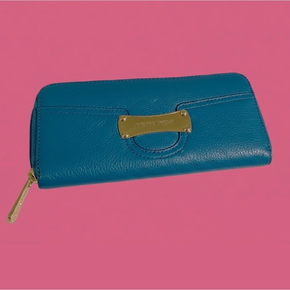 Michael Kors Handbags - Michael Kors Blue Leather Wallet